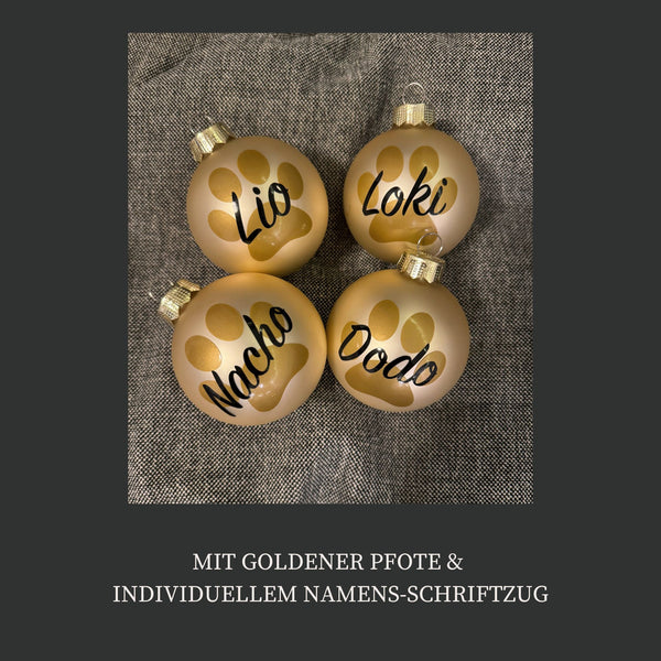 Christbaumkugel "Pfötchen" personalisiert