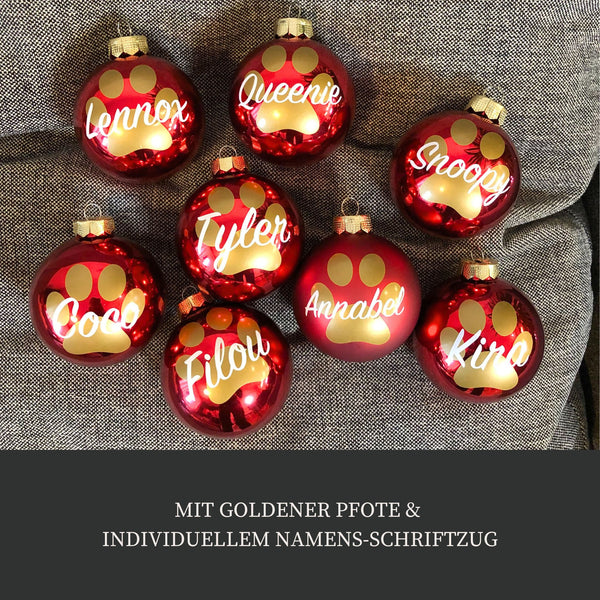 Christbaumkugel "Pfötchen" personalisiert