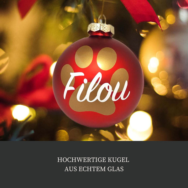 Christbaumkugel "Pfötchen" personalisiert