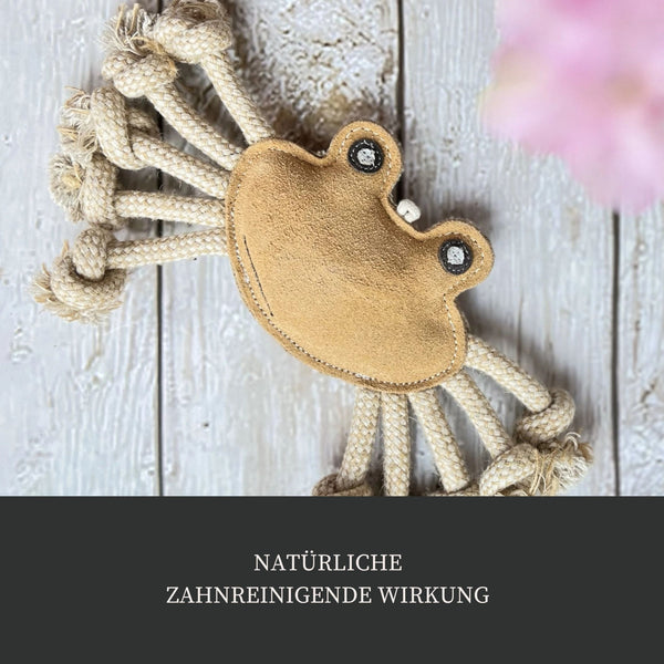 Leder-Spielzeug "Krabbe" mit Seilen