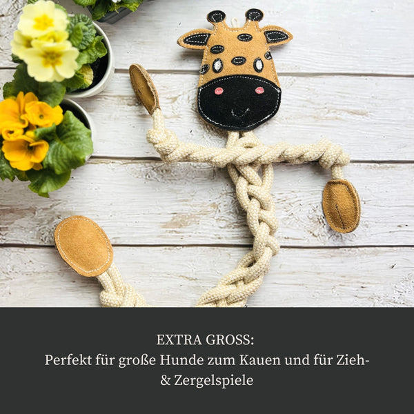 Seil-Spielzeug "Riesen-Giraffe" mit Wildleder
