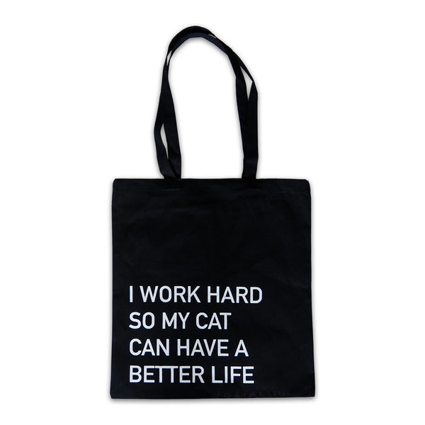 Tasche "I work hard" cat