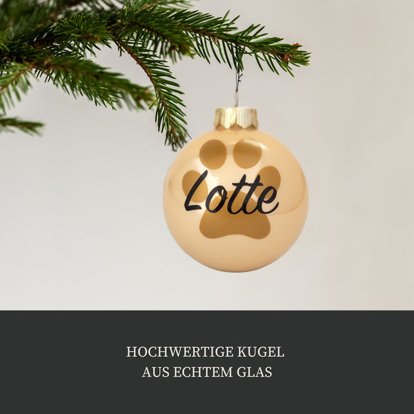 Christbaumkugel "Pfötchen" personalisiert